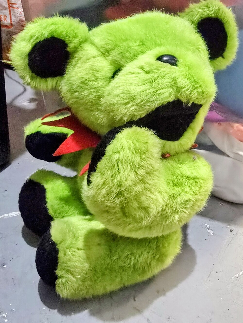 Vintsge  Rare Jointed Plush Grateful Dead Bear🌟🌟 Green 💚 1990 Steven Smith